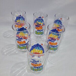 Pepsi Uh Huh Got the Right One Baby Vintage Glass Set 6 Soda Pop Glasses